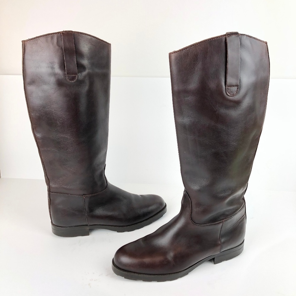 Eddie Bauer 8.5 Tall Leather Riding Boot Brown